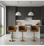 Hoker regulowany Glamour Loft Pleciony MARBELLA kawa Welur