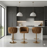 Hoker regulowany Glamour Loft Pleciony MARBELLA kawa Welur