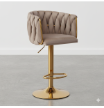 Hoker regulowany Glamour Loft Pleciony MARBELLA kawa Welur