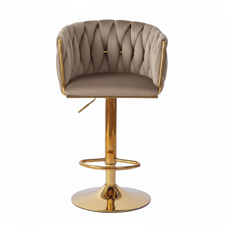 Hoker regulowany Glamour Loft Pleciony MARBELLA kawa Welur