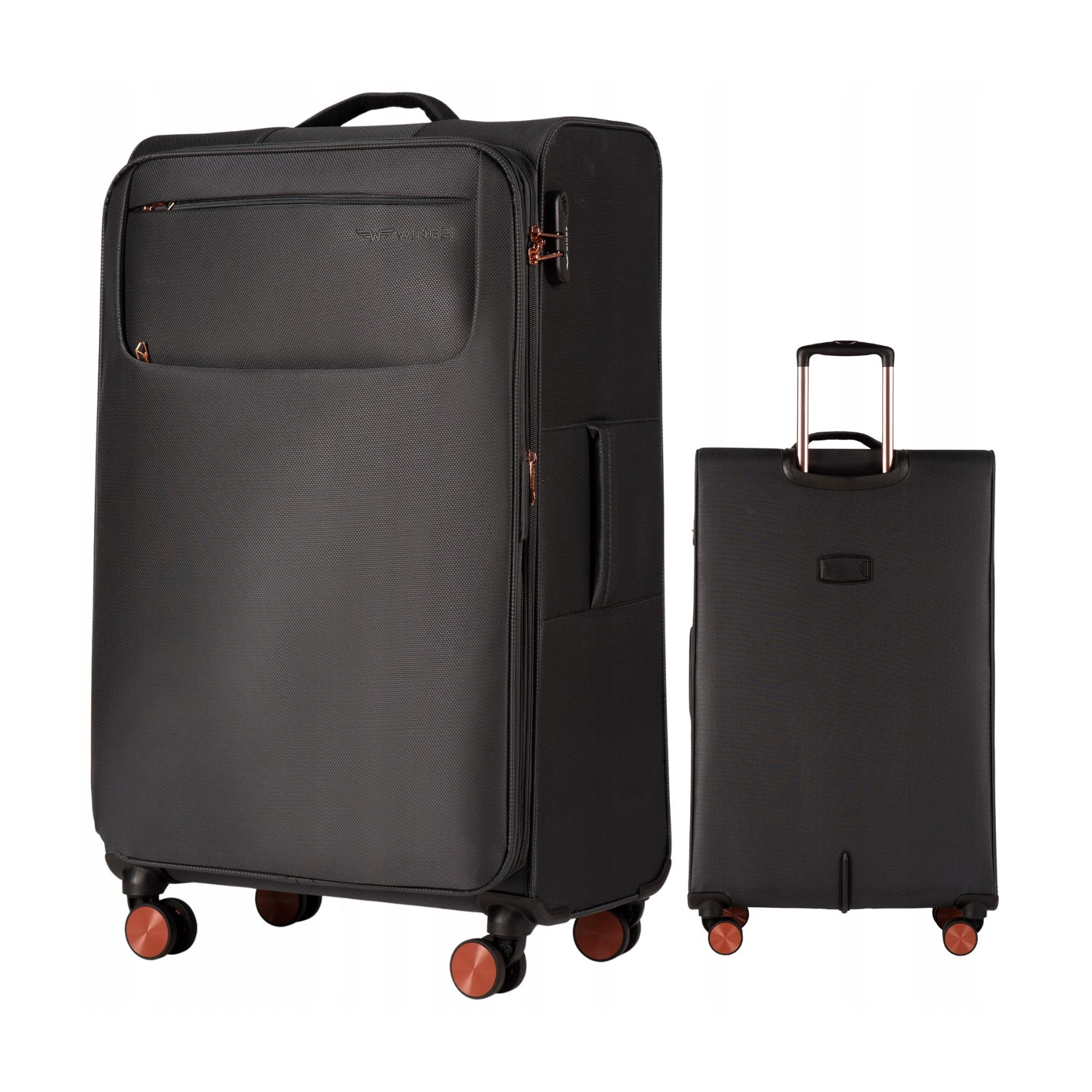 Walizka miękka duża Wings poliester TRN01 L GREY 96 l