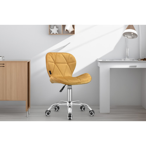 Krzesło obrotowe RIVELLO VELVET YELLOW