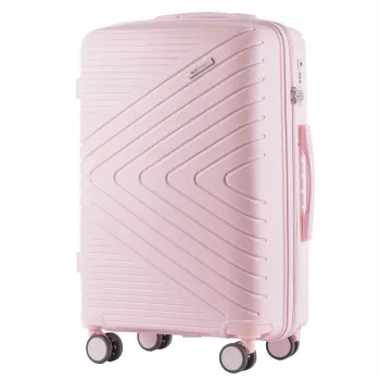 Walizka duża Wings polipropylen DQ181-03 L WHITE PINK 100 l