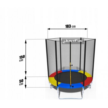 TRAMPOLINA OGRODOWA 6FT-183CM MULTI JUST FUN