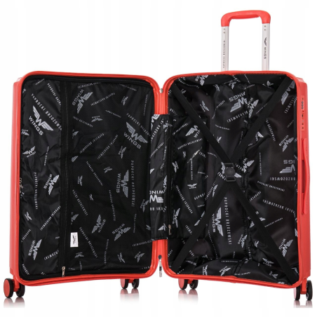 Walizka WINGS duża polipropylen PAPROCKI&BRZOZOWSKI CKT01 M RED 63L