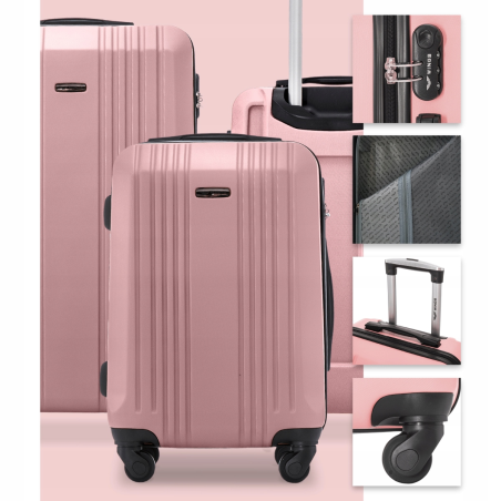 WALIZKA WINGS DUŻA 28" ABS 4 KOŁA KST01 L DARK BLUE 97L BLUE