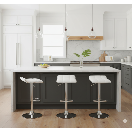 Hoker regulowany, kuchenny, barowy VIA biały Eco