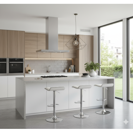 Hoker regulowany, kuchenny, barowy VIA biały Eco