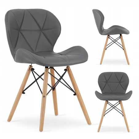 Krzesło skandynawskie nowoczesne do jadalni kuchni RIPIANO 48 x 43 x 73 cm odcienie szarości 1 szt.