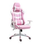 Fotel gamingowy, obrotowy, do biura, biało różowy nowoczesny dla dziewczynki