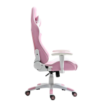 Fotel gamingowy, obrotowy, do biura, biało różowy nowoczesny dla dziewczynki
