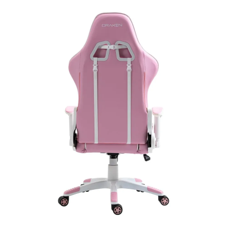 Fotel gamingowy, obrotowy, do biura, biało różowy nowoczesny dla dziewczynki