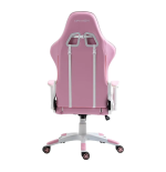 Fotel gamingowy, obrotowy, do biura, biało różowy nowoczesny dla dziewczynki