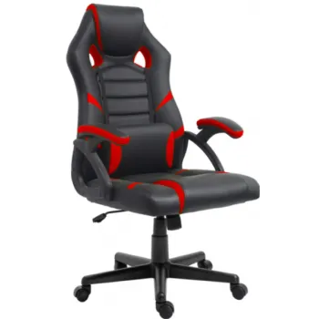 Fotel gamingowy, obrotowy, do biura, czarno czerwony nowoczesny wytrzymały