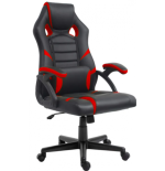 Fotel gamingowy, obrotowy, do biura, czarno czerwony nowoczesny wytrzymały