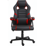 Fotel gamingowy, obrotowy, do biura, czarno czerwony nowoczesny wytrzymały