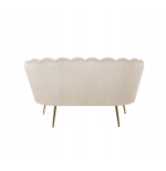 Sofa Flowers dwuosobowa beżowa welurowa GLAMOUR złote nogi