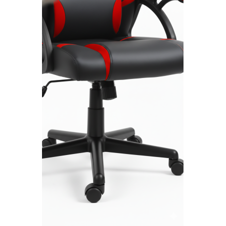 Fotel gamingowy, obrotowy, do biura, czarno czerwony nowoczesny wytrzymały