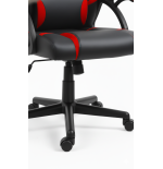 Fotel gamingowy, obrotowy, do biura, czarno czerwony nowoczesny wytrzymały