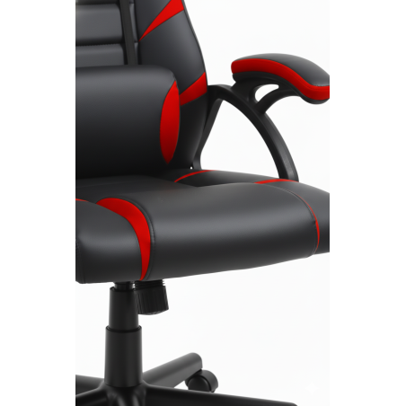 Fotel gamingowy, obrotowy, do biura, czarno czerwony nowoczesny wytrzymały