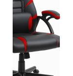 Fotel gamingowy, obrotowy, do biura, czarno czerwony nowoczesny wytrzymały