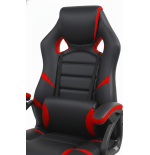 Fotel gamingowy, obrotowy, do biura, czarno czerwony nowoczesny wytrzymały