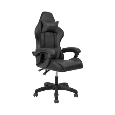 Fotel gamingowy, obrotowy, do biura, czarny nowoczesny wytrzymały