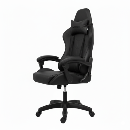 Fotel gamingowy, obrotowy, do biura, czarny nowoczesny wytrzymały