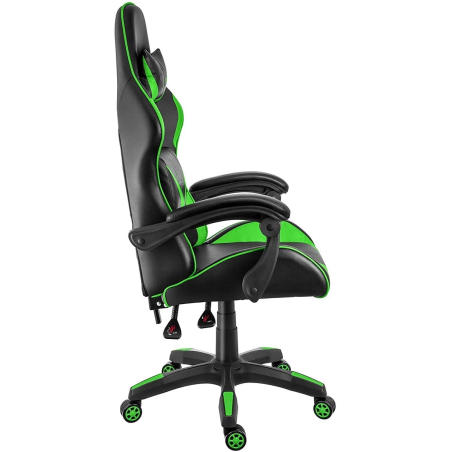 Fotel gamingowy, obrotowy, do biura, czarno zielony nowoczesny wytrzymały
