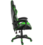 Fotel gamingowy, obrotowy, do biura, czarno zielony nowoczesny wytrzymały