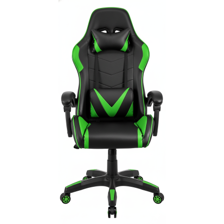 Fotel gamingowy, obrotowy, do biura, czarno zielony nowoczesny wytrzymały