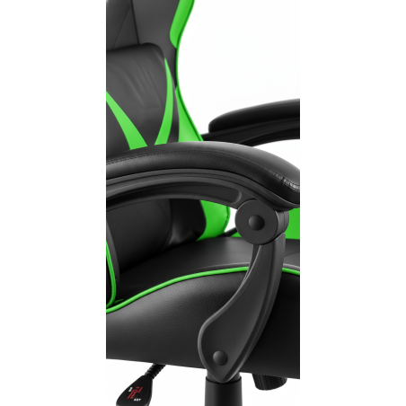 Fotel gamingowy, obrotowy, do biura, czarno zielony nowoczesny wytrzymały