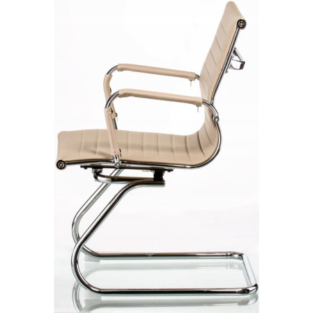 Fotel gabinetowy, krzesło konferencyjne w odcieniach beżu eleganckie 2SZT