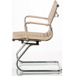 Fotel gabinetowy, krzesło konferencyjne w odcieniach beżu eleganckie 2SZT