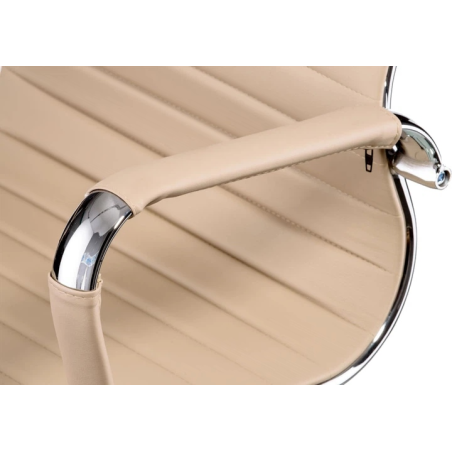 Fotel gabinetowy, krzesło konferencyjne w odcieniach beżu eleganckie 2SZT