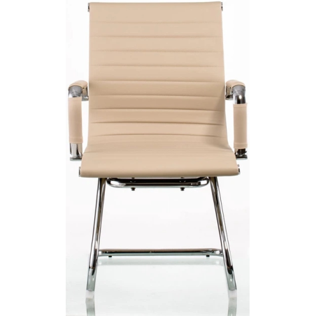 Fotel gabinetowy, krzesło konferencyjne w odcieniach beżu eleganckie 2SZT