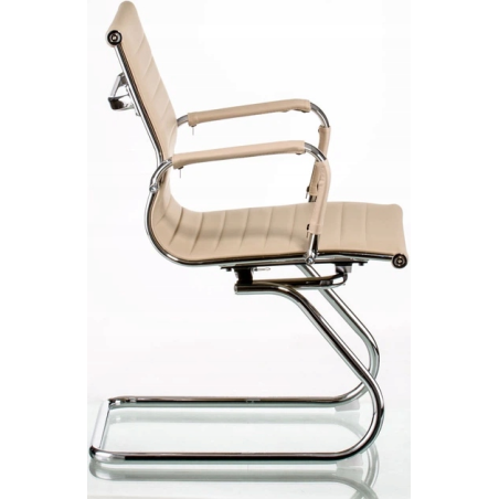 Fotel gabinetowy, krzesło konferencyjne w odcieniach beżu eleganckie 2SZT