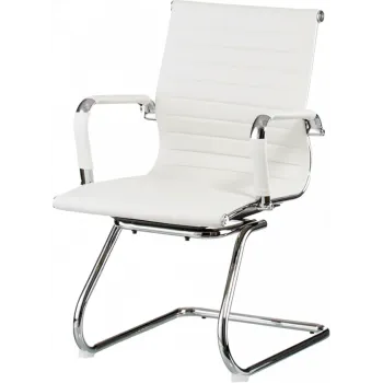 Fotel gabinetowy, krzesło konferencyjne białe eleganckie 2SZT