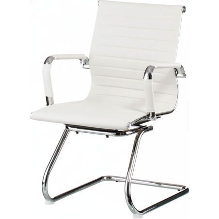 Fotel gabinetowy, krzesło konferencyjne białe eleganckie 2SZT