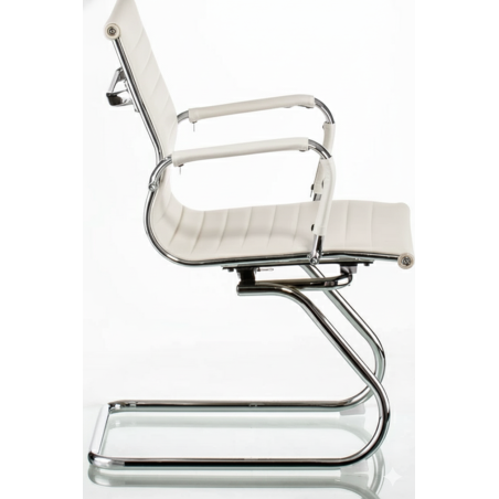 Fotel gabinetowy, krzesło konferencyjne białe eleganckie 2SZT