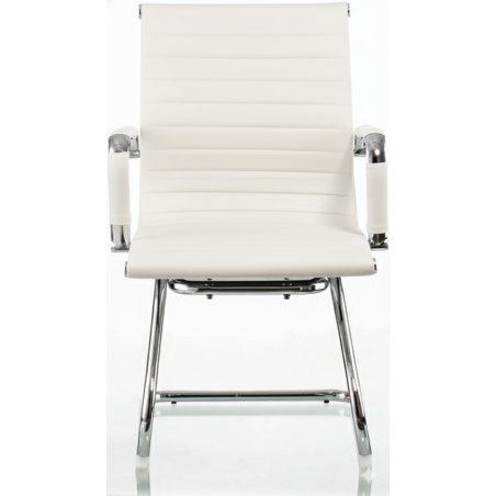 Fotel gabinetowy, krzesło konferencyjne białe eleganckie 2SZT