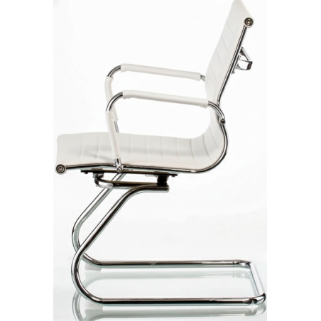 Fotel gabinetowy, krzesło konferencyjne białe eleganckie 2SZT
