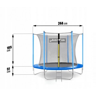 TRAMPOLINA OGRODOWA 8FT-244CM BLUE JUST FUN