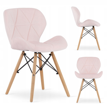 Krzesło RIPIANO VELVET 48 x 43 x 74 cm różowy 1 szt.