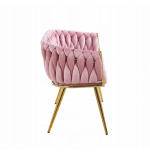 Sofa Imperia dwuosobowa różowa Welurowa GLAMOUR złote nogi