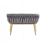 Sofa Imperia dwuosobowa szara  Welurowa GLAMOUR złote nogi