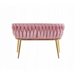 Sofa Imperia dwuosobowa różowa Welurowa GLAMOUR złote nogi