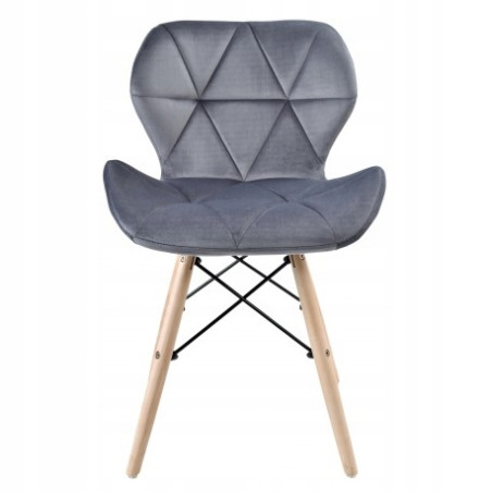 Krzesło RIPIANO VELVET 48 x 44 x 73 cm odcienie szarości 1 szt.