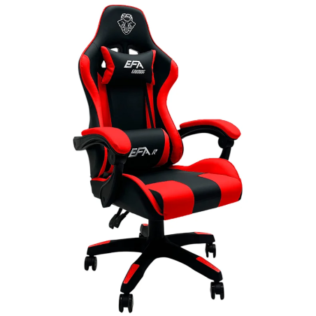 Fotel gamingowy, obrotowy, do biura, czarno czerwony nowoczesny