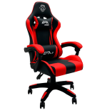 Fotel gamingowy, obrotowy, do biura, czarno czerwony nowoczesny